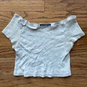 Brandy Melville gray off the shoulder crop top
